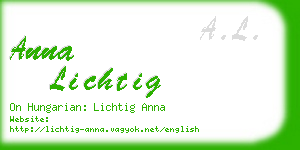 anna lichtig business card